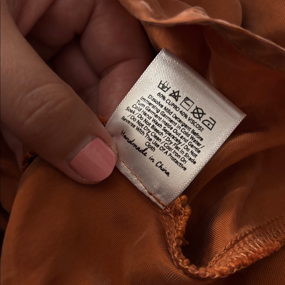Anthropologie Auguste the Label 'Keepsake' Cupro Midi Dress in Rust - Picture 6 of 6